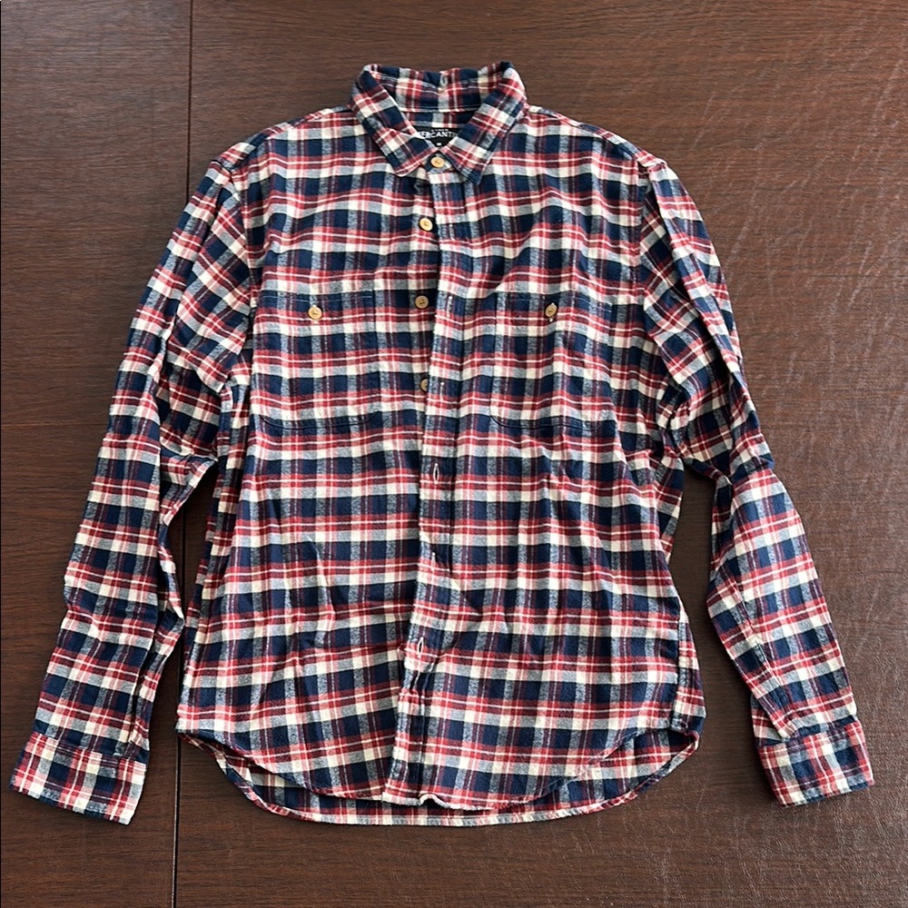 Jcrew Men's Plaid flannel Shirt - Red, Blue, White